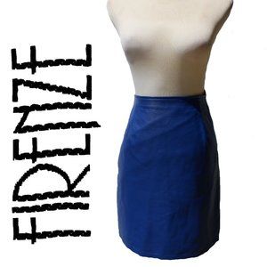 FIRENZE Leather Blue Mini Skirt